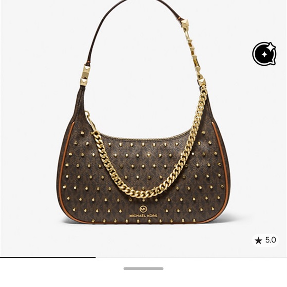 Michael Kors Piper Studded Shoulder Bag with Gold Chain - Picture 1 of 7